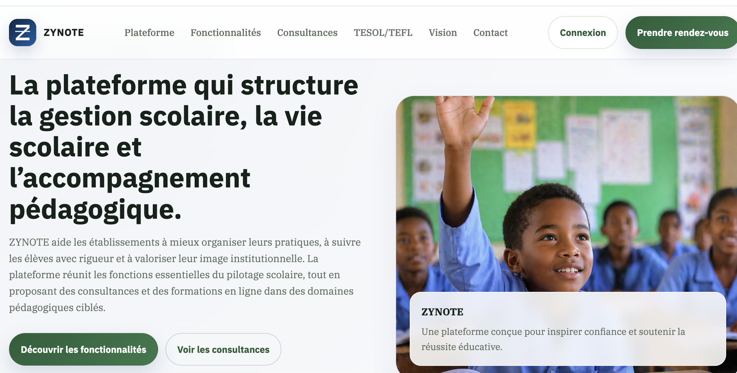 Conception de l'application web ZYNOTE